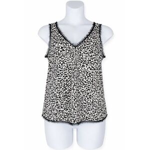 Halogen Eyelash Trim Tank Romantic Minimalist Layering Top XL